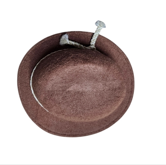 Vintage Brown Mohair Wool Felt Cloche Hat | 1970s Made in USA | Rope Trim main image 7
